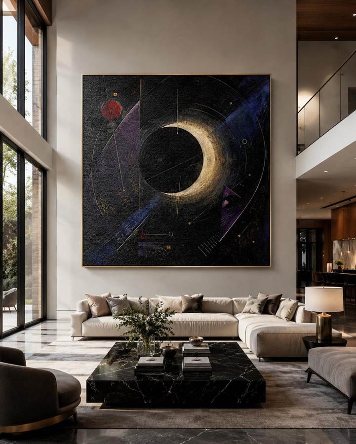 Ivory Crescent Silent Gravity in an interior. Setting and scale are illustrative.